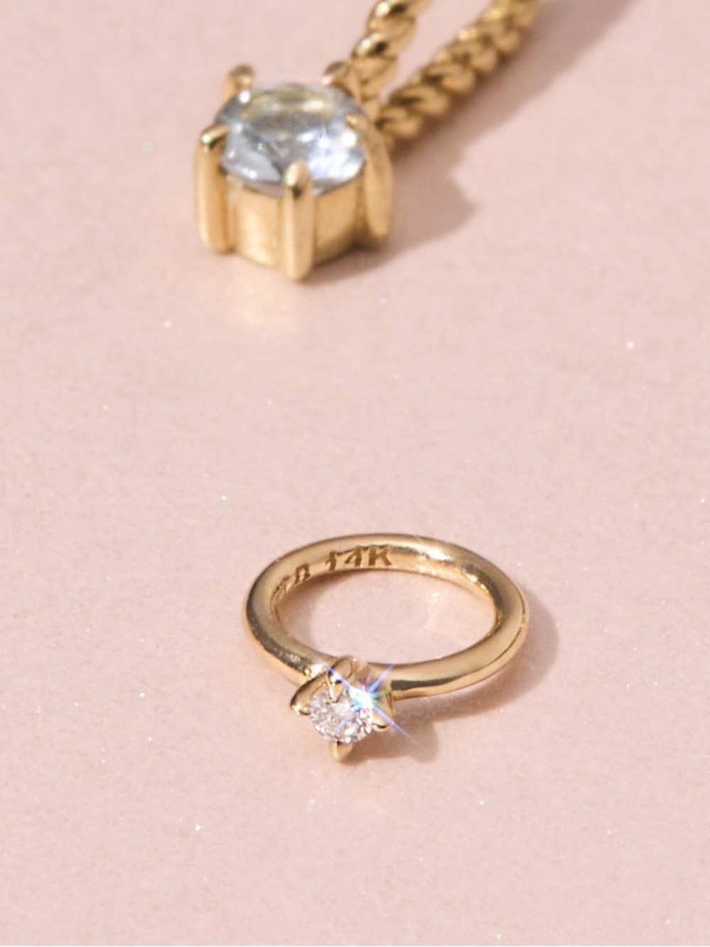 CATBIRD Tiniest Diamond Ring Charm CATBIRD gold charm - Picture 1 of 4